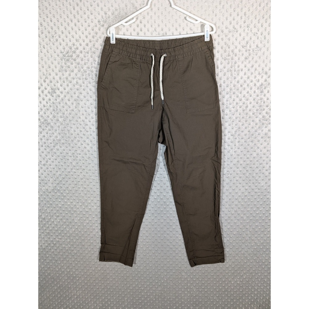 Vuori Ripstop Pants Women's Small Olive Drawstring Cotton Stretch *Raw Hem EUC‎